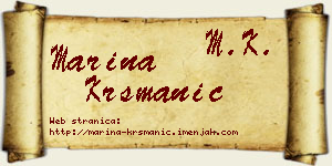 Marina Krsmanić vizit kartica